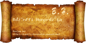 Bánffi Honoráta névjegykártya